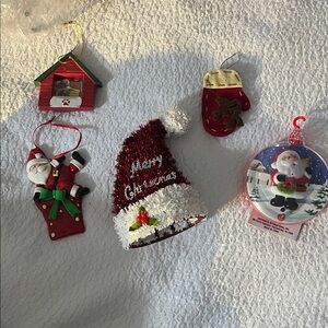 Festive Holiday Ornaments Set - Red, White, Green